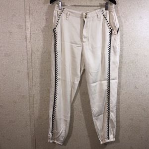 Anthropologie Cedar Embroidered Joggers